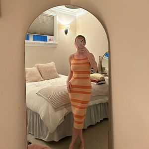Orange striped Lush dress, size S